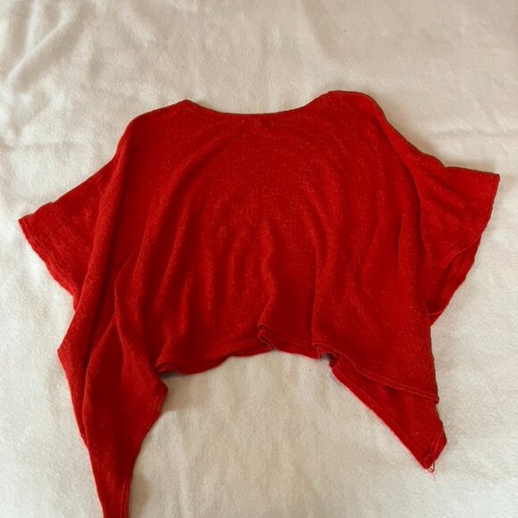 Zara red knit top with swing sleeves - Picture 2 of 5